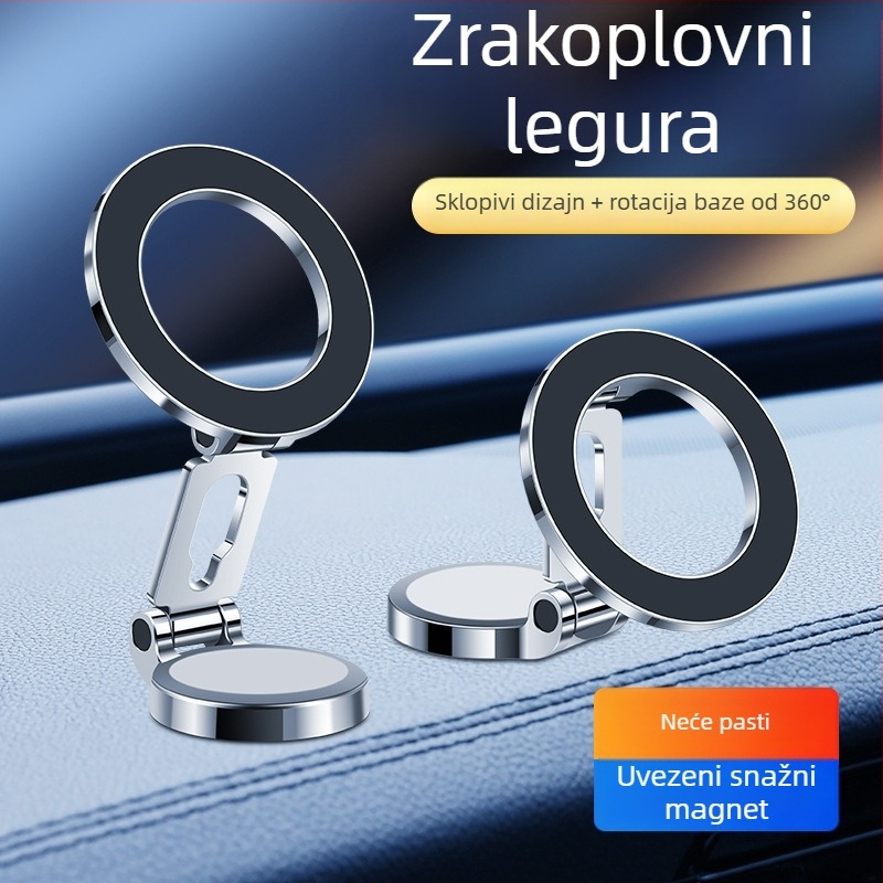 Držač za mobitel u automobilu — sklopivi, magnetski, protiv podrhtavanja, navigacijska kompatibilnost (sklopivi, magnetski, protiv podrhtavanja, navigacijska kompatibilnost)