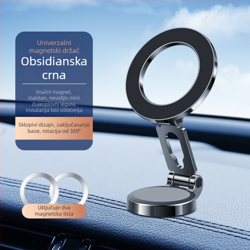 Držač za mobitel u automobilu — sklopivi, magnetski, protiv podrhtavanja, navigacijska kompatibilnost (sklopivi, magnetski, protiv podrhtavanja, navigacijska kompatibilnost)