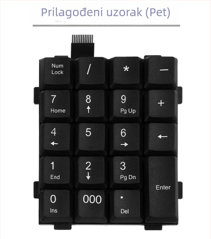 Numerička tipkovnica, 17/19 tipki, žično povezivanje, ABS plastika, nije vodootporna