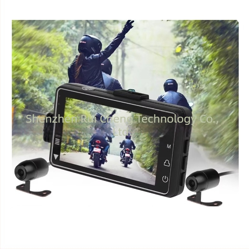 T18 motociklistička dash cam s dvije leće, 1080P HD, 120° vidno polje, podržava TF karticu 8–32GB uz ciklično snimanje