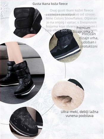 Muške zimske čizme za snijeg, vodootporne, protuklizne, obložene umjetnim plišem, debela konstrukcija, gumena potplat