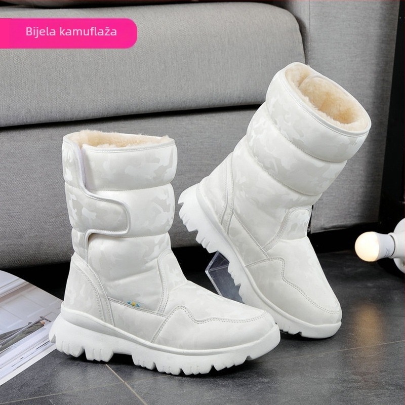 Muške zimske čizme za snijeg, vodootporne, protuklizne, obložene umjetnim plišem, debela konstrukcija, gumena potplat