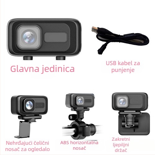 MT100 DVR za motocikl i električno vozilo, HD vodootporna kamera, 140° kut gledanja, 0.8 MP, podržava SD karticu do 64 GB, WiFi izravno na mobitel