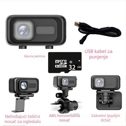 MT100 DVR za motocikl i električno vozilo, HD vodootporna kamera, 140° kut gledanja, 0.8 MP, podržava SD karticu do 64 GB, WiFi izravno na mobitel