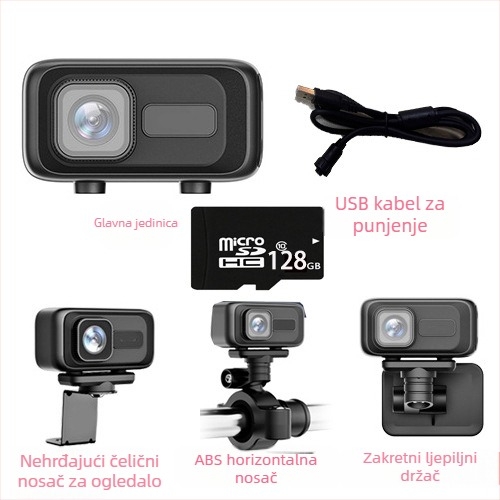 MT100 DVR za motocikl i električno vozilo, HD vodootporna kamera, 140° kut gledanja, 0.8 MP, podržava SD karticu do 64 GB, WiFi izravno na mobitel