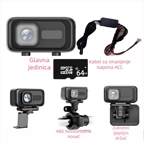 MT100 DVR za motocikl i električno vozilo, HD vodootporna kamera, 140° kut gledanja, 0.8 MP, podržava SD karticu do 64 GB, WiFi izravno na mobitel