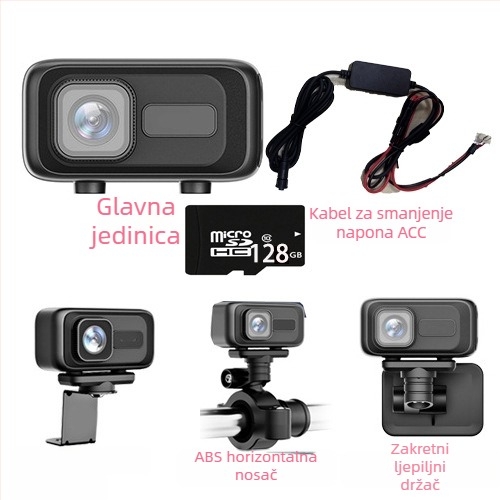 MT100 DVR za motocikl i električno vozilo, HD vodootporna kamera, 140° kut gledanja, 0.8 MP, podržava SD karticu do 64 GB, WiFi izravno na mobitel