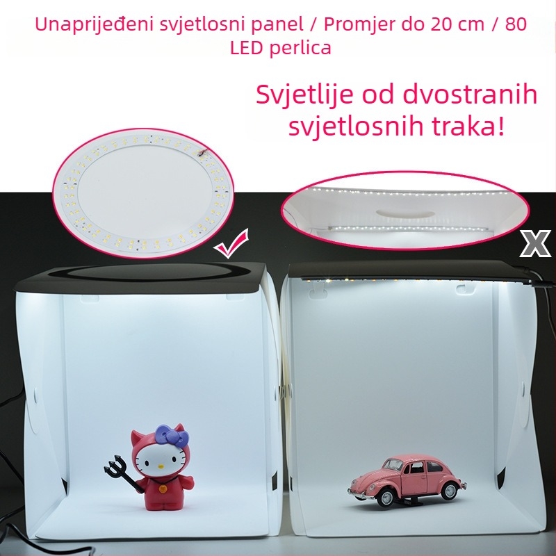Mini studio za fotografiju nakita: 20 cm kružna svjetiljka studija s PVC kućištem i mekanom svjetlosnom kutijom