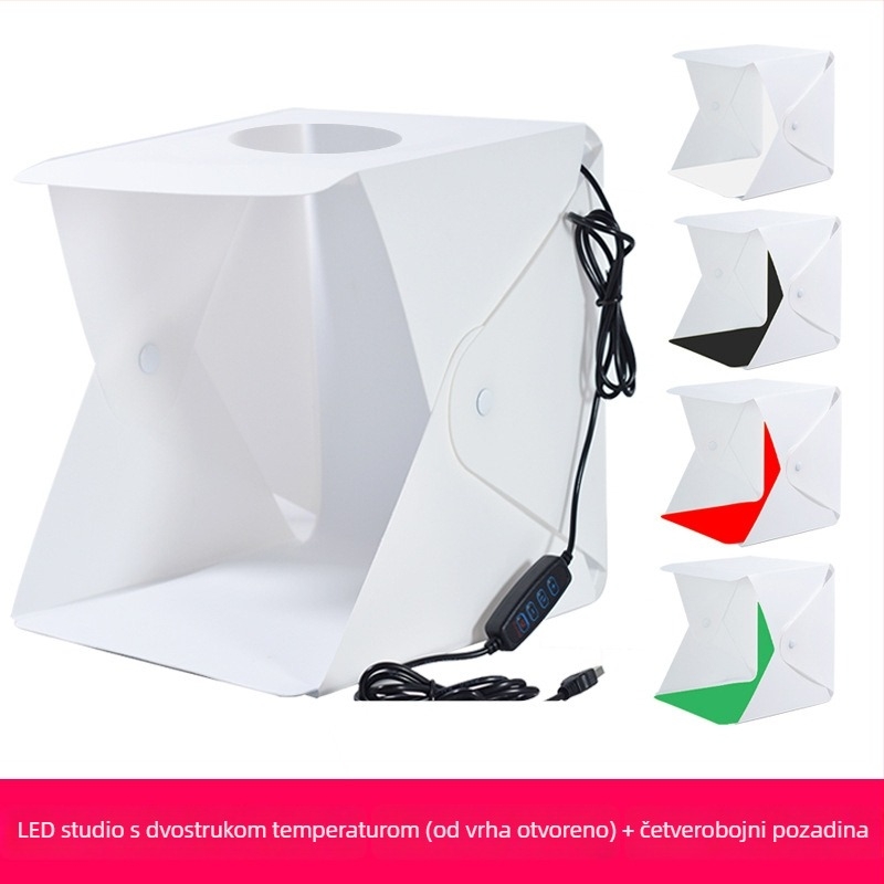 Mini studio za fotografiju nakita: 20 cm kružna svjetiljka studija s PVC kućištem i mekanom svjetlosnom kutijom