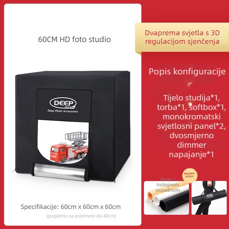 Fotokit Dep, model DEEP60*60*60, LED softbox rasvjeta za studijsko fotografiranje, certifikat BSTDG1601675631EC-1