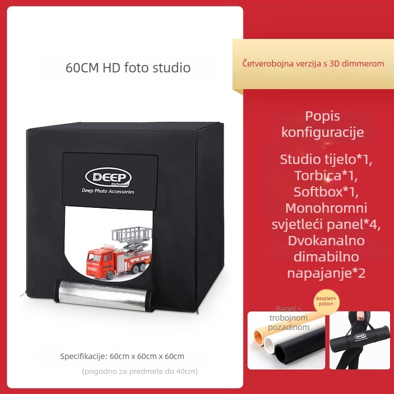 Fotokit Dep, model DEEP60*60*60, LED softbox rasvjeta za studijsko fotografiranje, certifikat BSTDG1601675631EC-1