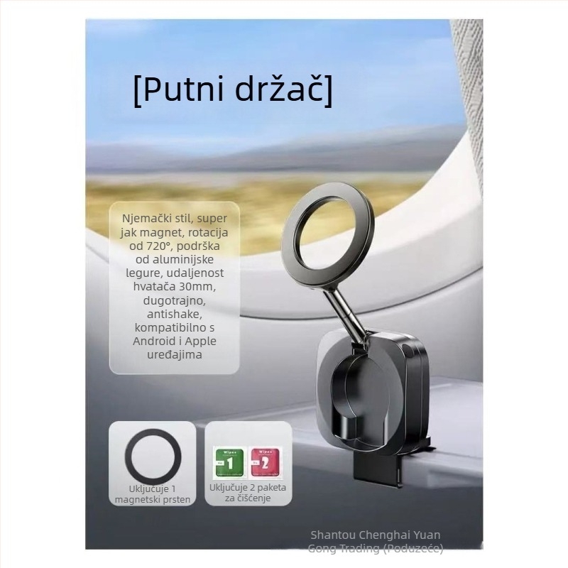 Magnetska stolna držač za telefon, sklopiva i 360° okretna, putna, plastične izrade
