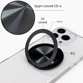 Magnetski bežični držač za telefon za stolnu upotrebu s nevidljivim stražnjim kućištem i ljepilnim stražnjim dijelom, plastična konstrukcija, prilagodljiv