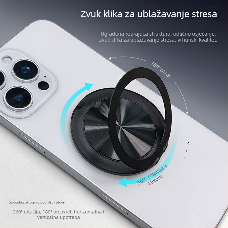 Magnetski bežični držač za telefon za stolnu upotrebu s nevidljivim stražnjim kućištem i ljepilnim stražnjim dijelom, plastična konstrukcija, prilagodljiv