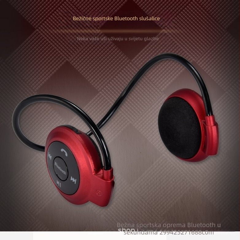 Bežične Bluetooth slušalice s TF kartom i FM radiom, sportske stereo, naglavni nosač, IPX5, BT 5.3, 4-8 sati baterije