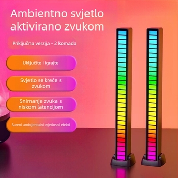 Stolna lampica za PC sa zvukom-aktiviranim ambijentalnim svjetlom i LED ritmom glazbe, postavljanje na stol