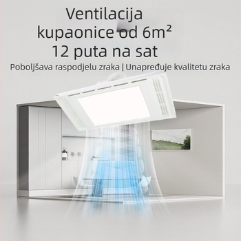 Integrirani stropni ventilator za odvod zraka, DX-H600-17, 220V, 64W, tiho osvjetljenje, 2 u 1 ventilacija
