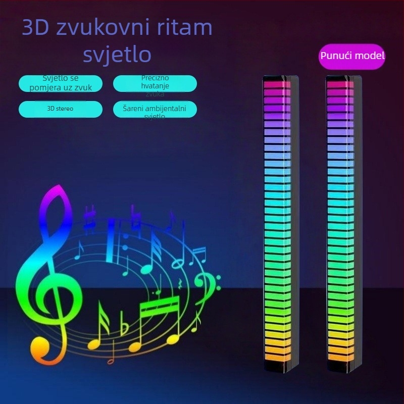 3D LED rasvjeta za unutrašnjost automobila s glasovnim upravljanjem i ritmičkom rasvjetom, model L026, ugradnja nevidljivim ljepljivim trakama