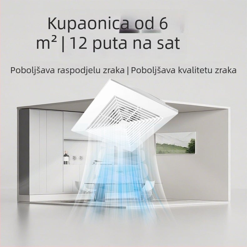 Kanalski ventilator za kuhinju i kupaonicu, ugradnja u spušteni strop, 220V, 40W