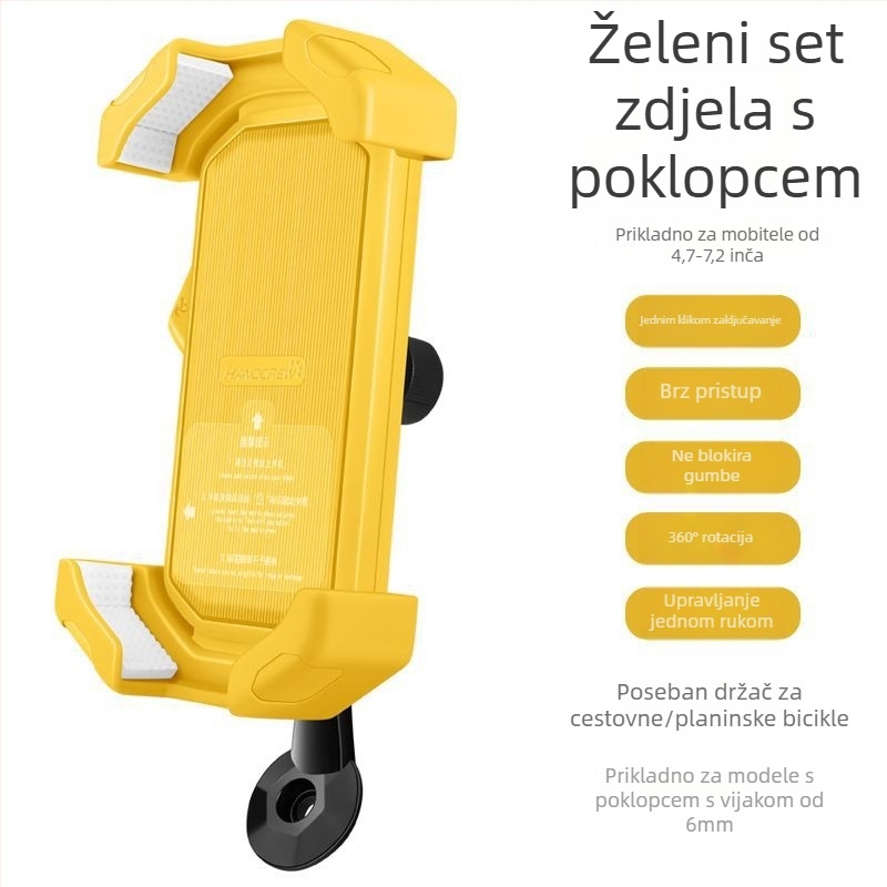 Držač za telefon na biciklu s amortizacijskim nosačem upravljača — univerzalan za MTB i cestovne bicikle, protiv vibracija