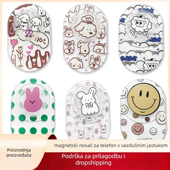 MagSafe držač za telefon u automobilu, karikaturalnog stila, plastični, sklopno teleskop, prilagodljiv