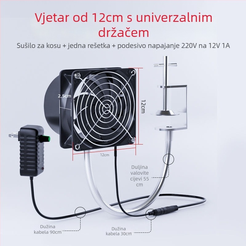 Univerzalni ispušni ventilator s nosačem – ispušni ventilator za zavarivanje, ispušni ekstraktor, prozorski stil