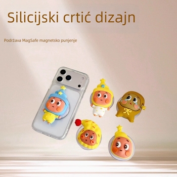Snap-on magnetski držač za telefon Star Man, silikon, kompatibilan s Apple, za stolnu upotrebu