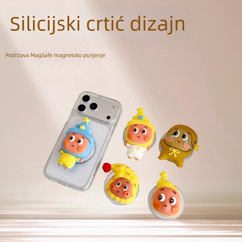 Snap-on magnetski držač za telefon Star Man, silikon, kompatibilan s Apple, za stolnu upotrebu