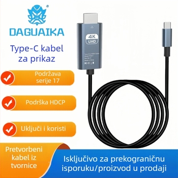 Type-C HDTV adapter kabel, 4K30Hz, USB 3.1, CS čip, bakreno jezgro, DGK-T9