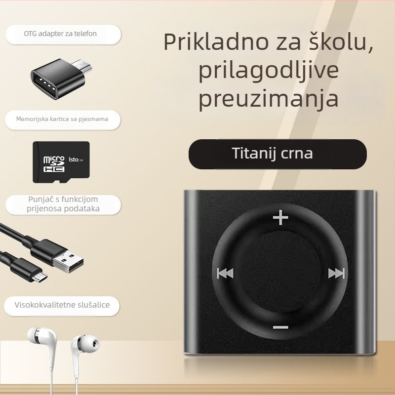 MP3 Walkman mini metalni glazbeni plejer s MP4 reproducijom i engleskim slušanjem