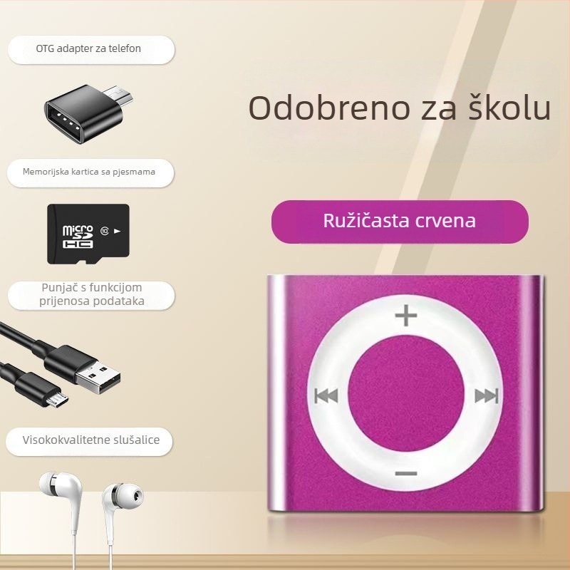 MP3 Walkman mini metalni glazbeni plejer s MP4 reproducijom i engleskim slušanjem
