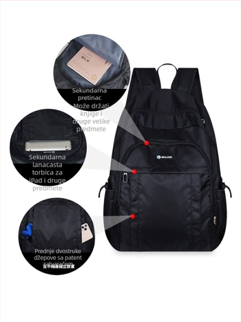 Putni ruksak, unisex, vodootporan, kapacitet 20–35 L, kompatibilan s 15-inčnim prijenosnim računalom, materijal: platno