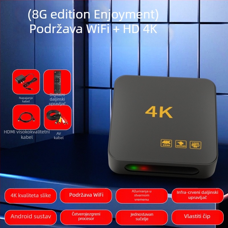 4K bežični set-top box s Wi-Fi, HDMI, USB, 128 MB memorije