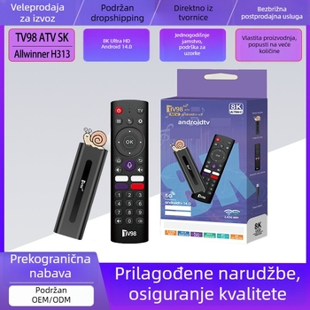 TV98ATV set-top kutija, model H313, 8K mrežni multimedijski player, Android 14, Bluetooth