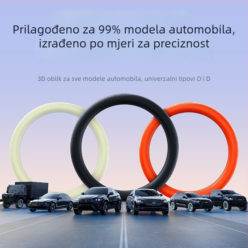 Silikonska navlaka za volan, protuklizna i otporna na habanje, četiri sezone, jednostavan stil, univerzalna prilagodba