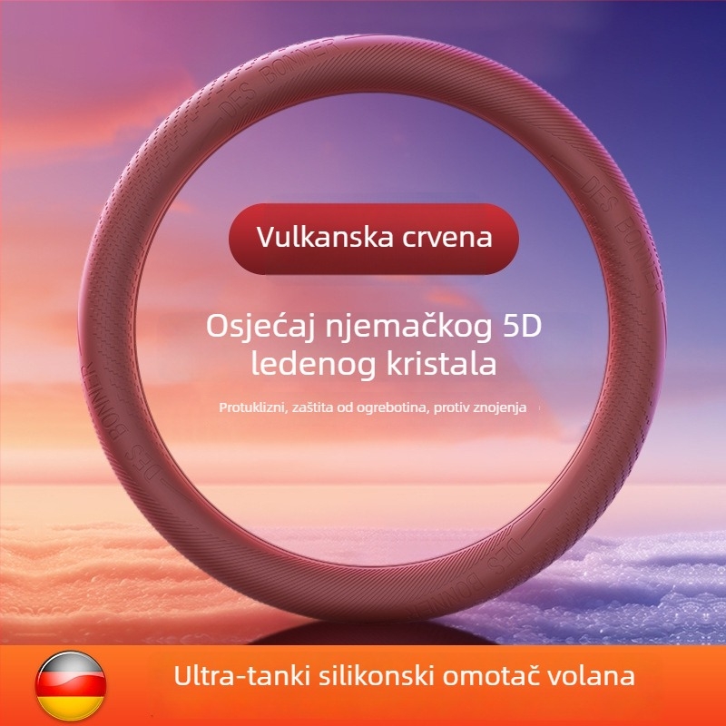 Silikonska navlaka za volan, protuklizna i otporna na habanje, četiri sezone, jednostavan stil, univerzalna prilagodba