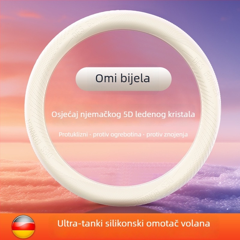 Silikonska navlaka za volan, protuklizna i otporna na habanje, četiri sezone, jednostavan stil, univerzalna prilagodba