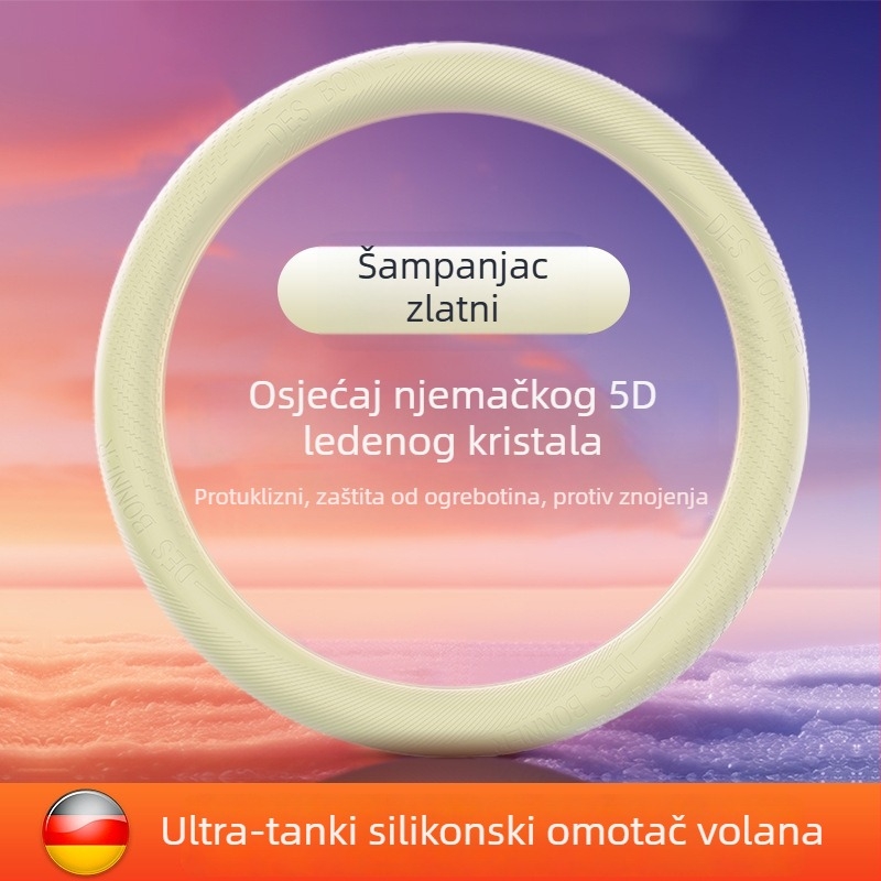 Silikonska navlaka za volan, protuklizna i otporna na habanje, četiri sezone, jednostavan stil, univerzalna prilagodba