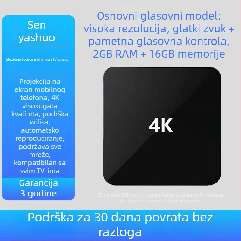 4K osmeročlani TV box, 4GB RAM, 32GB pohrane, HDMI, WiFi