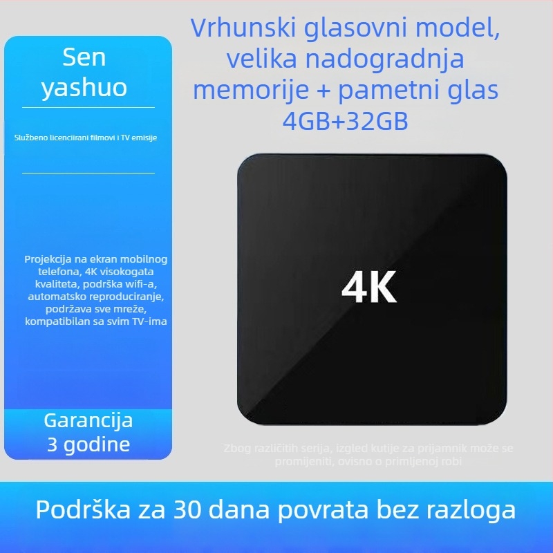 4K osmeročlani TV box, 4GB RAM, 32GB pohrane, HDMI, WiFi