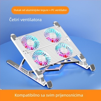 Stalak za hlađenje prijenosnog računala s ventilatorom, podesiva visina, viseći okvir, tih, prenosiv