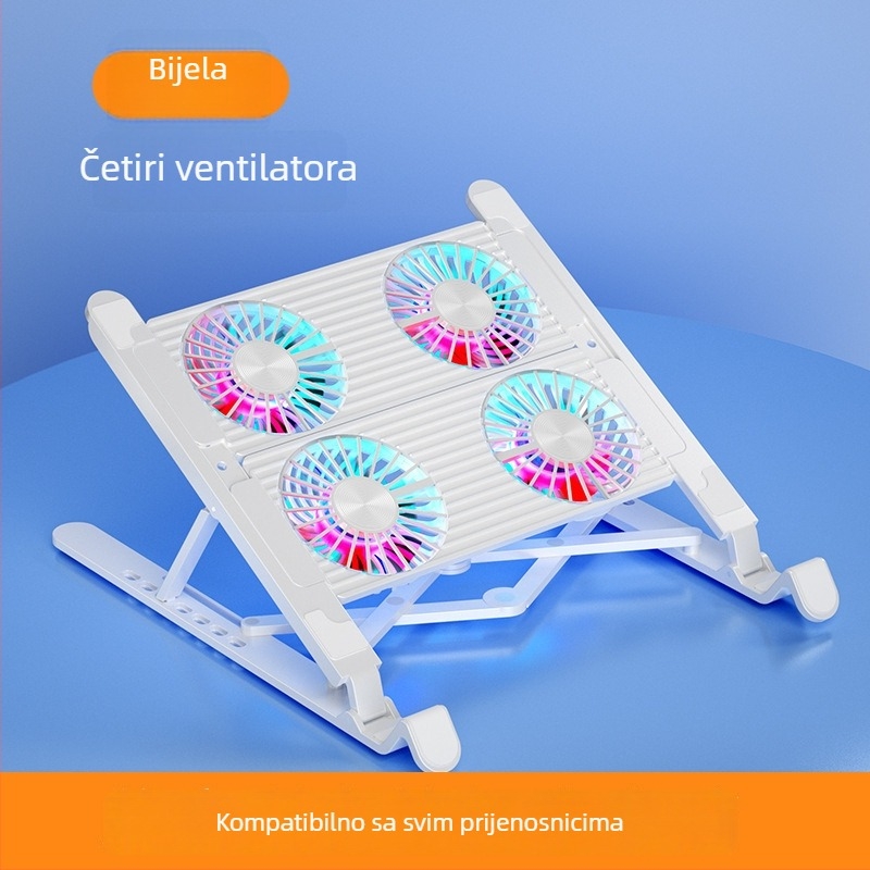 Stalak za hlađenje prijenosnog računala s ventilatorom, podesiva visina, viseći okvir, tih, prenosiv