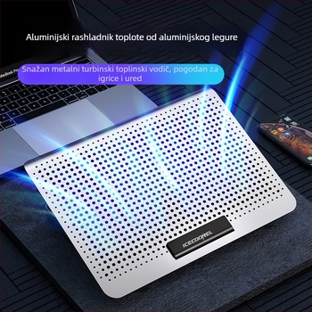 Chladič za prijenosno računalo A18s – aluminijska legura, zračno hlađenje, 1 kg, kompatibilan s notebookom/Ultrabook/Playbook