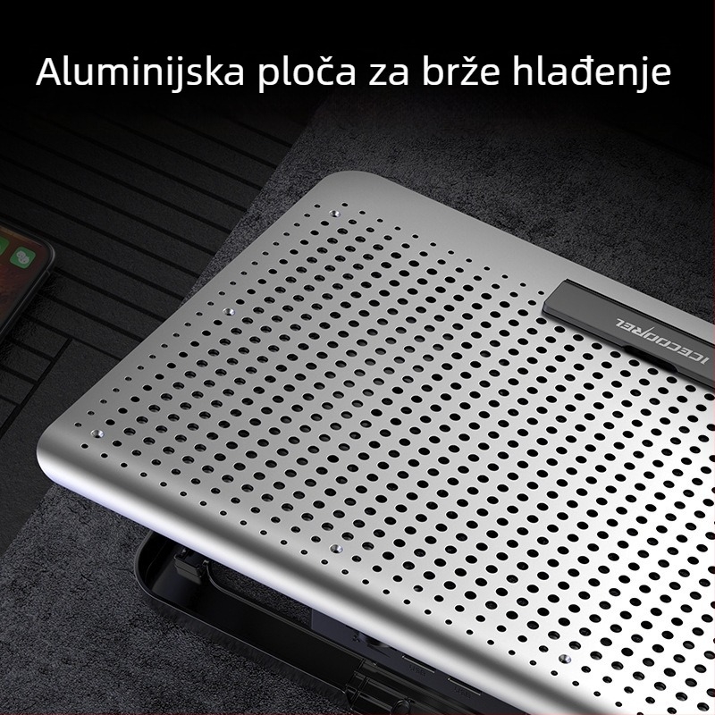Chladič za prijenosno računalo A18s – aluminijska legura, zračno hlađenje, 1 kg, kompatibilan s notebookom/Ultrabook/Playbook