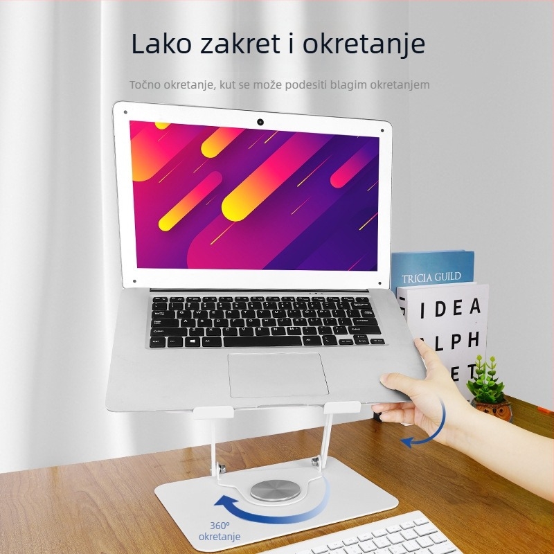 Stalak za hlađenje laptopa, okretan, podesiva visina, materijal: ugljikova čelična, model L25-C