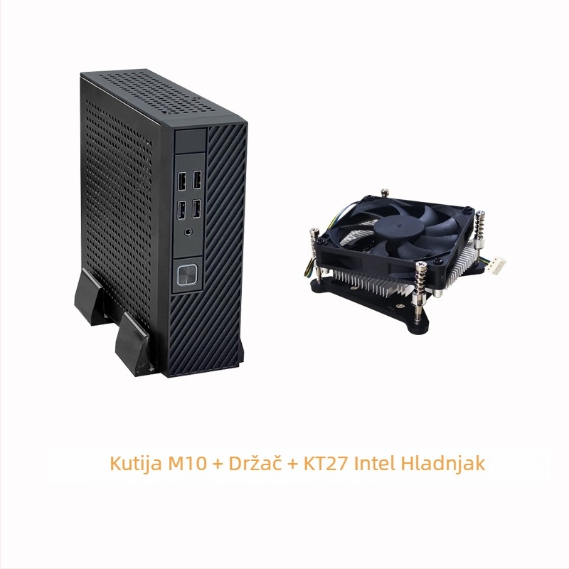 Mini ITX HTPC kućište M10 od hladno valjanog čelika, prednji USB 2.0, kompatibilno s ITX pločom, vanjsko napajanje, vertikalno ili vodoravno postavljanje