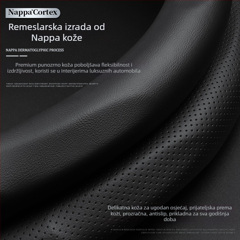 Univerzalna navlaka za volan od Ultrafilm kože za Red Flag H5/H7/H9/HS7/HS5/E-HS3/E-QM5, sve sezone, dizajn s punim otvorima, ispisano logo, licencirana privatna etiketa