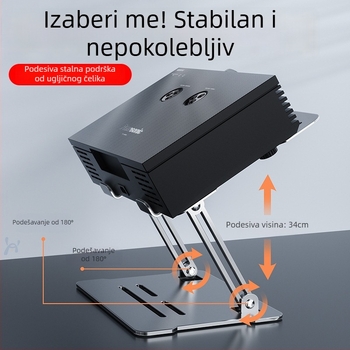 Aluminijski nosač za projektor s podiznim dizajnom za prijenosna računala/tablete, model D32, 650 g, kompatibilno 11–17,3 inča
