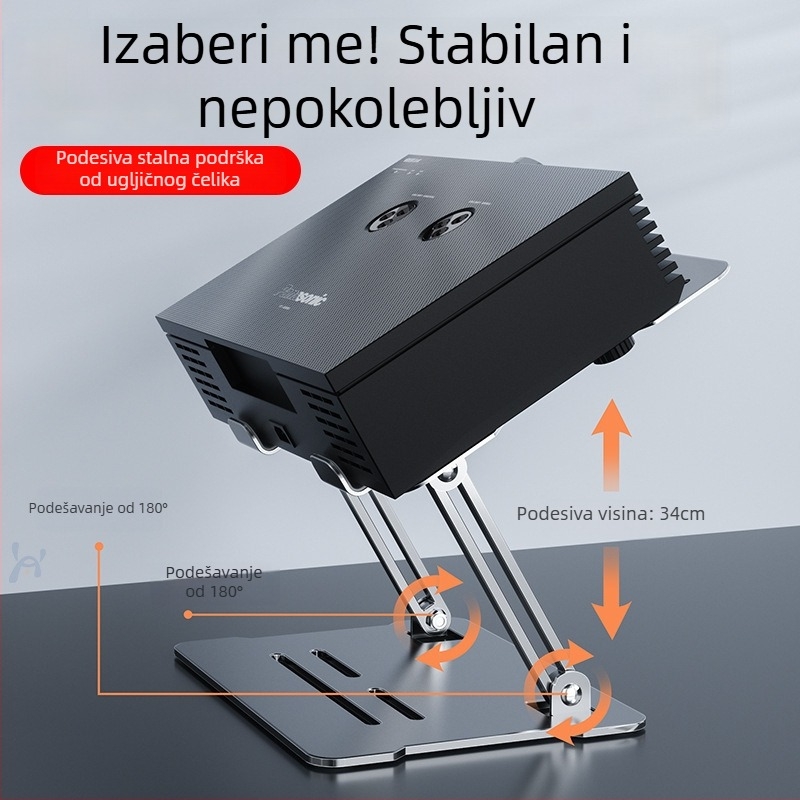 Aluminijski nosač za projektor s podiznim dizajnom za prijenosna računala/tablete, model D32, 650 g, kompatibilno 11–17,3 inča