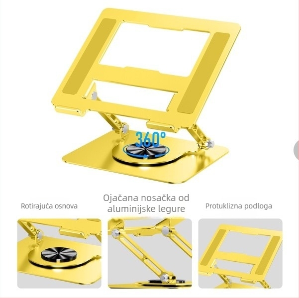 Rexon LS618 nosač za laptop – metalni, rotirajući, podesiva visina i hlađenje